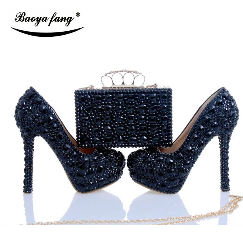 Black cyrstal wedding shoes with matching bags woman fashion Diamonds shoes High heels Womens Platform Plus size, 6cm shoe
Black cyrstal wedding shoes with matching bags woman fashion Diamonds shoes High heels Womens Platform Plus size, 6cm shoe