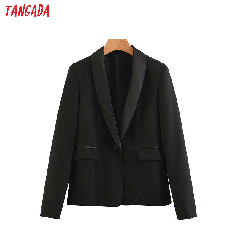 Tangada fashion woman black blazer long sleeve pocket office lady work suit coat female retro outerwear elegant tops SL312
Tangada fashion woman black blazer long sleeve pocket office lady work suit coat female retro outerwear elegant tops SL312