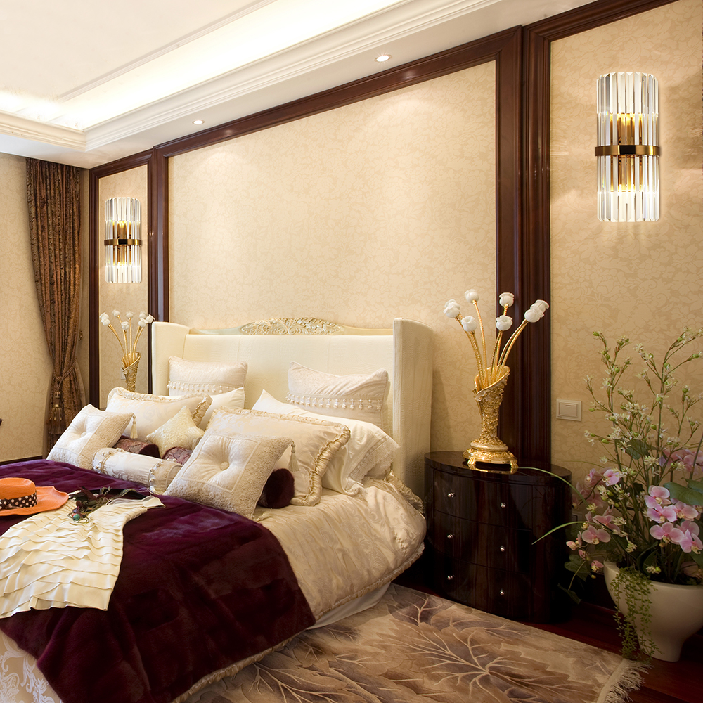 Modern LED Crystal Wall Light Creative Design Gold Home Decoration Lighting Fixture Bedroom Hallway Wall Sconce Lamp