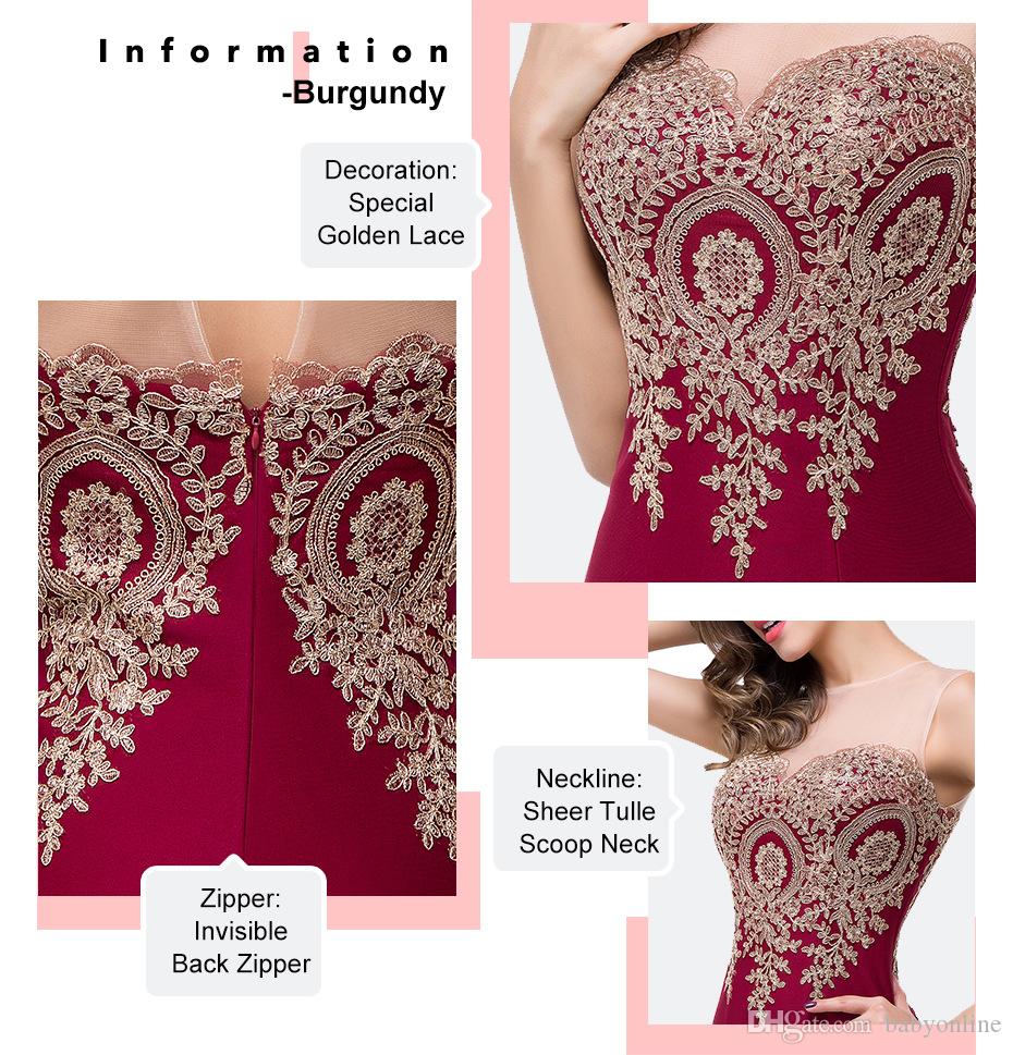 Cheap Mermaid Prom Dresses Sheer Jewel Neck Long Evening Gowns Illusion Back Floor Length Party Dresses In Stock CPS262