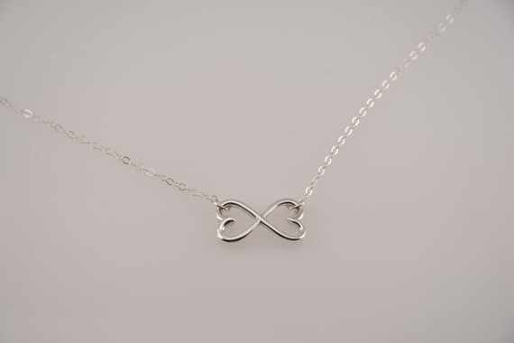 30PCS Outline Open Two Love Hearts Necklaces Geometric Wire Wrapped Horizontal 2 Double Heart Infinite Infinity Necklaces for Women