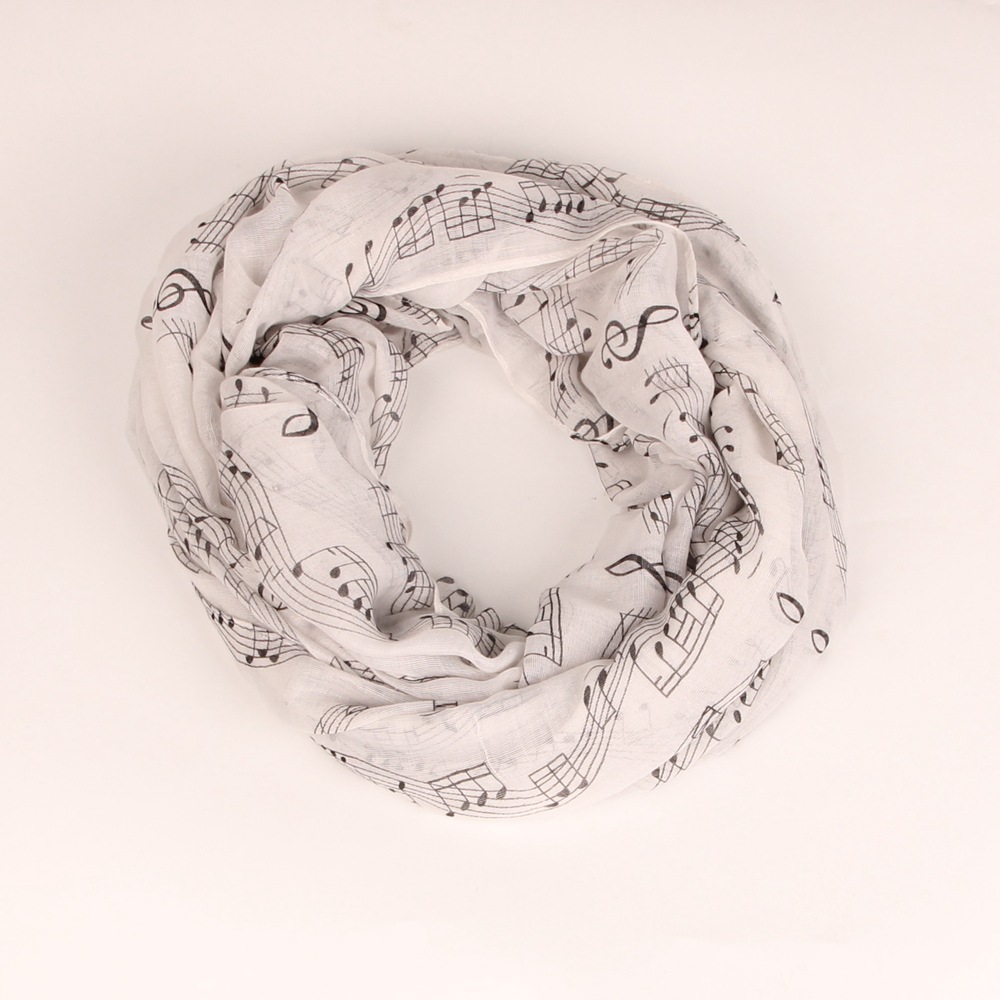 High Quality Women Scarf Musical Symbol Scarf Long Scarf Voile Music Note warm Autumn Winter neckerchief Lady Scraf