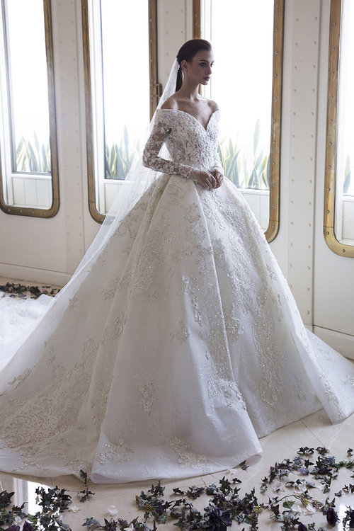 Ziad Nakad 2019 Vintage Wedding Dresses Long Sleeve Appliques Beaded Cathedral Train Bridal Gowns Vestido De Novia Plus Size Wedding Dress