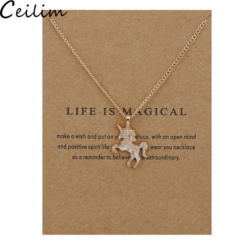 New Golden Silver Horse Pendant Necklace Alloy Chain Pendant Chocker Necklace With Card Wholesale Jewelry Gift For Women Life Is Magical
New Golden Silver Horse Pendant Necklace Alloy Chain Pendant Chocker Necklace With Card Wholesale Jewelry Gift For Women Life Is Magical