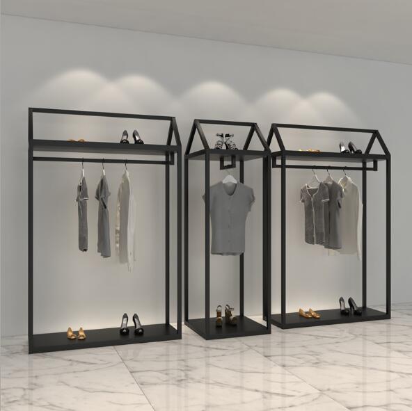 Clothing store display rack Commercial Furniture men's and women's clothes shop hanging show racks floor type