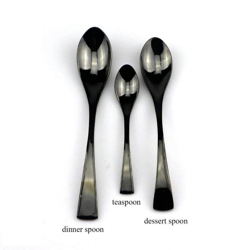 20 30 Pieces Shiny Black Flatware Cutlery Set 18/10 Stainless Steel Dinnerware Steak Knife Dinner Forks Spoons Silverware Set