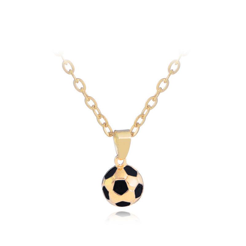 Wish Heat Sell World Cup Gold And Silver Two Color Football Necklace Sweater Chain European Cross Border New Pattern Accessories