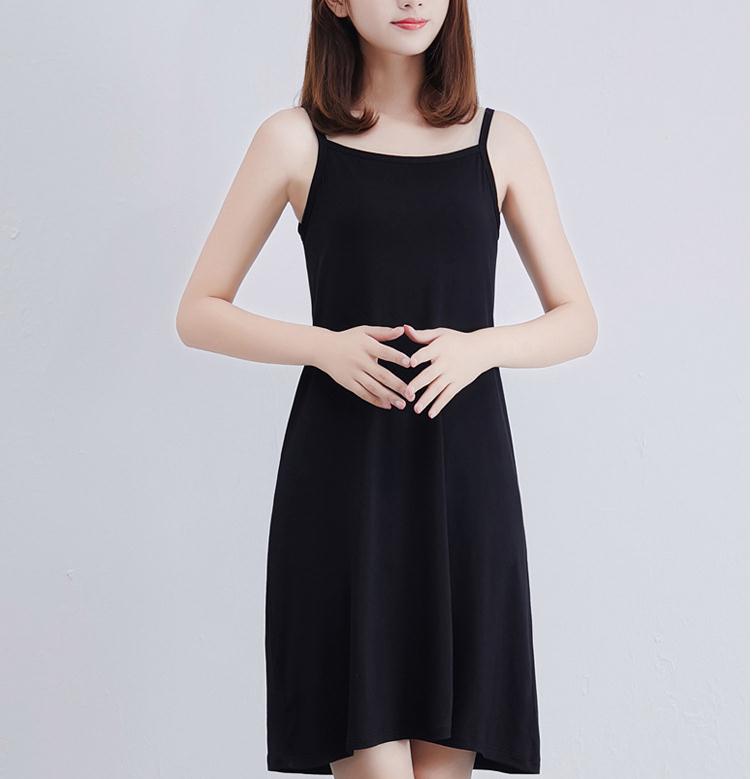 Modal Women's summer full slips with shoulder-straps render vest inside lingerie slip dress underskirt, Black
Modal Women's summer full slips with shoulder-straps render vest inside lingerie slip dress underskirt, Black