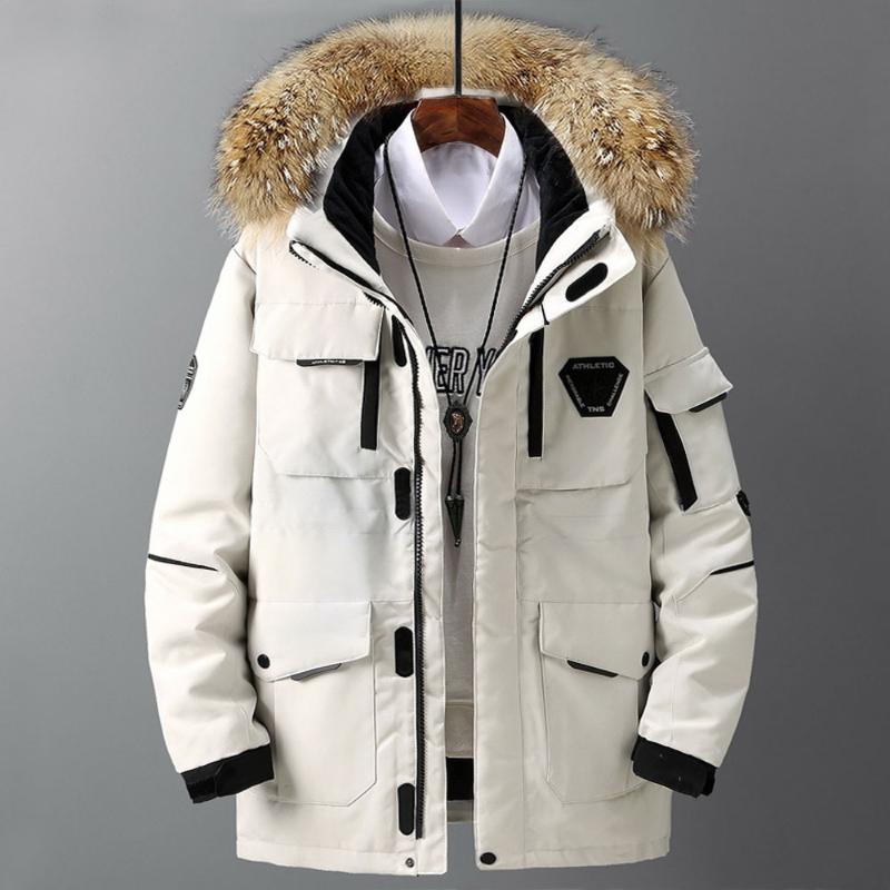Men's Down & Parkas -40 Degrees White Duck Jackets Thick Winter Big Real Fur Collar Warm Parka Male Hooded Waterproof Windproof Coat