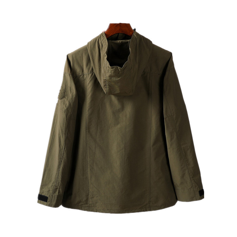 Men's Jackets Hooded Half Zip Pocket Jacket Youth Fashion European And American Casual Coats Mens Coat Nylon Fabric Men Sheath Anti Splash