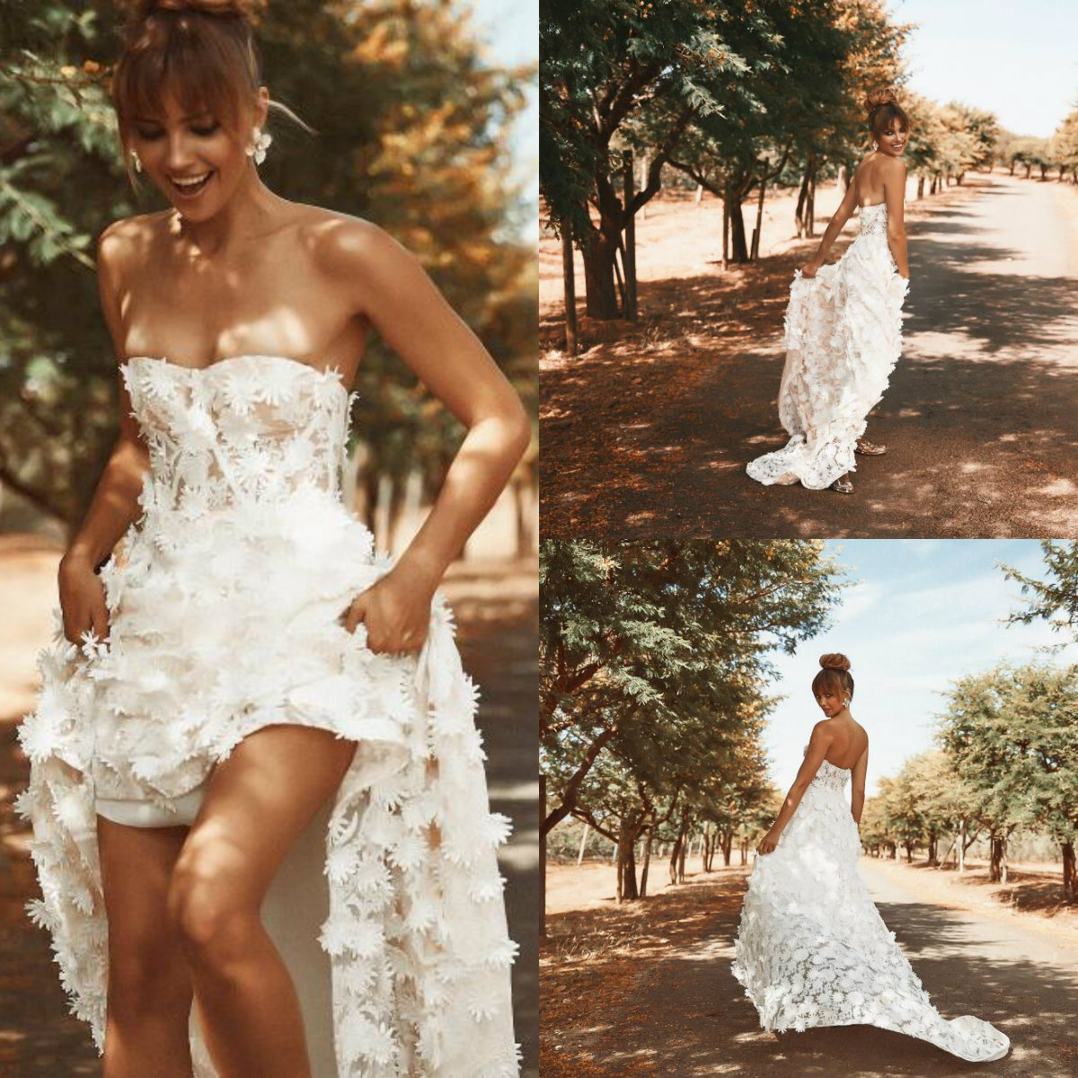 2020 3D Floral Appliqued Boho Wedding Dresses Sweetheart High Low Lace Beach Wedding Dress Custom Made Plus Size Country Bridal Gowns, Beige
2020 3D Floral Appliqued Boho Wedding Dresses Sweetheart High Low Lace Beach Wedding Dress Custom Made Plus Size Country Bridal Gowns, Beige
