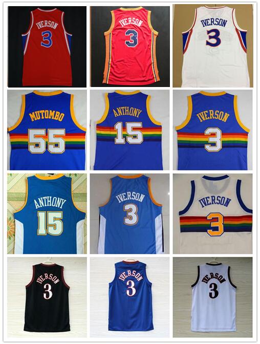 Top Quality #55 Dikembe Mutombo Jerseys Cheap #3 Allen Iverson Jersey #15 Carmelo Anthony Jersey Red Blue Stitched Shirts College University, Black;blue
Top Quality #55 Dikembe Mutombo Jerseys Cheap #3 Allen Iverson Jersey #15 Carmelo Anthony Jersey Red Blue Stitched Shirts College University, Black;blue