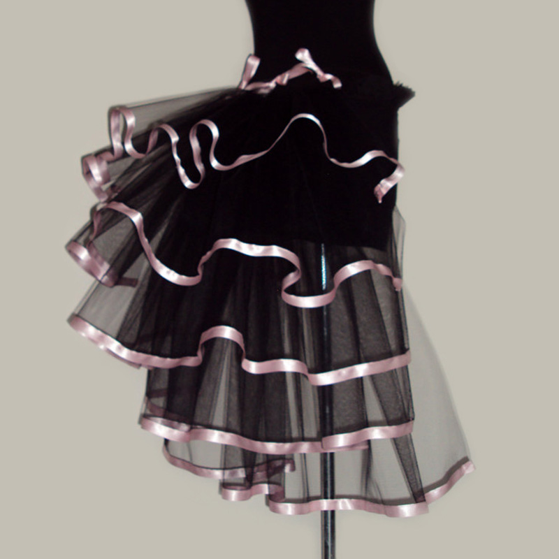 Women Layered Mesh Tutu Skirt Party Queen Satin Striped Hem Sexy Club Dance Party Ruffle Ball Gown Skirts Faldas Mujer Jupe