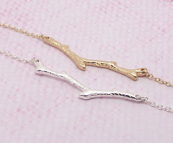 Gold Silver Simple Tree Branch Bracelet Nature Woodland Olive Bar Twig Bracelet Botanical Plant Limb Bracelets