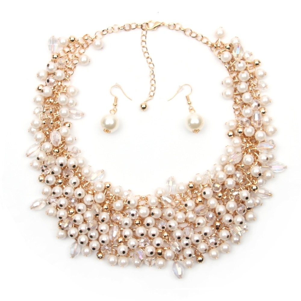 Ztech necklace Jewelry European & American Big Temperament Popular Trendy Palace Beauty simulated pearl Necklace Statement