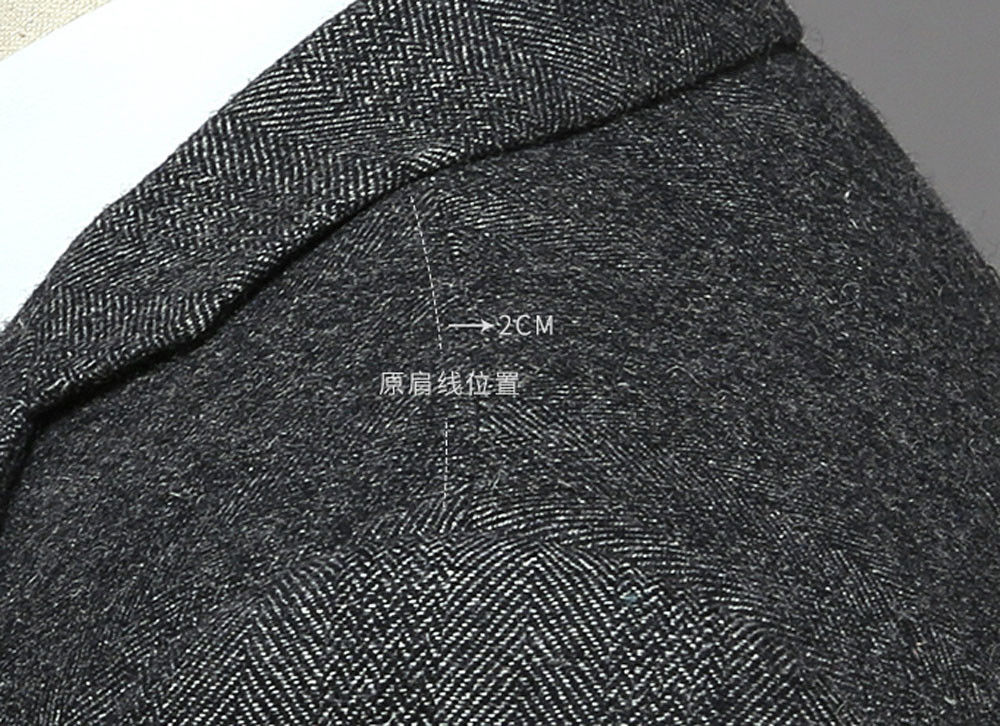 Two Bottons Mens Suits 3 Piece Wool Blend Herringbone Tweed Suit Black Vintage Tailored Fit Formal Groom Wear Business Mens Fowns