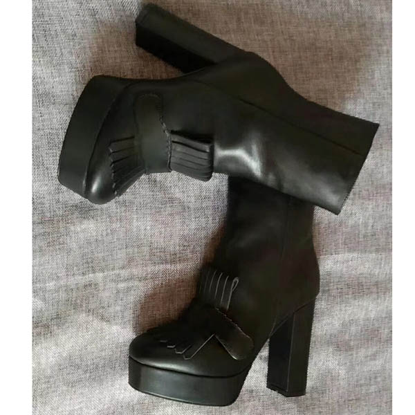 New `ArrivalTop Quality Letter Ribbon Metal Buckle Low Heel Short Boots Genuine Cowhide Leather Fashion Woman Pearl Boots 35-41