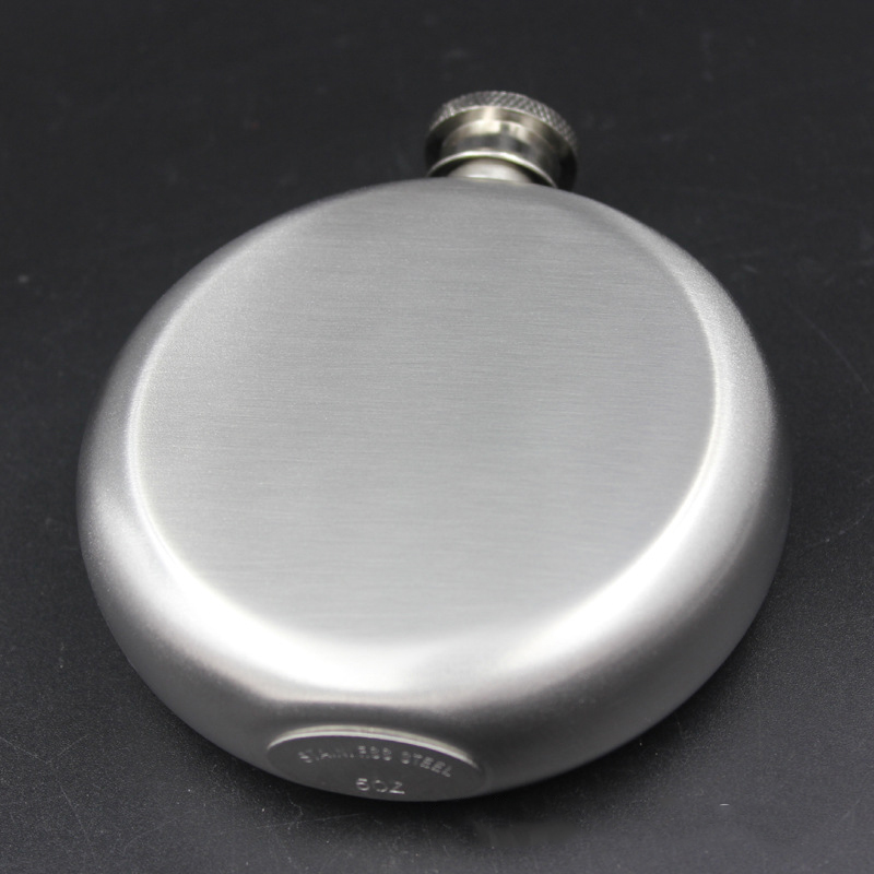 DHL 5oz Stainless Steel Hip Flask Portable Outdoor Flagon Whisky Stoup Wine Pot Alcohol Bottles Mini Round Men Pocket Hip Flasks