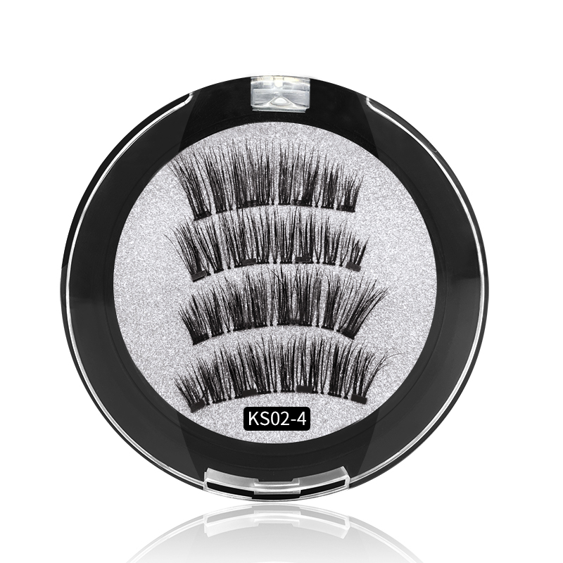 4 Magnetic Eyelashes Extension Natural False Eyelash 4 magnets Reusable 3D Magnetic Handmade Fake Eye Lashes Makeup Tools