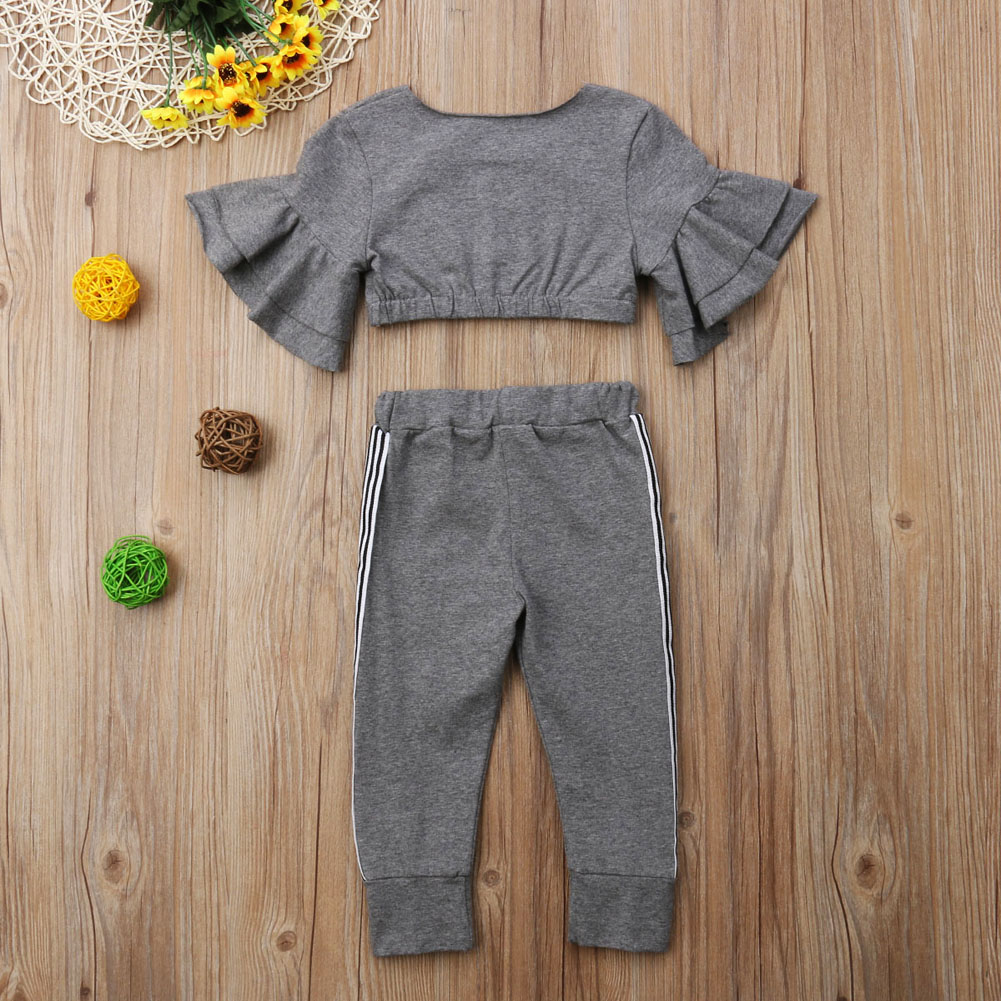 2019 Spring / Autumn Fall Kids Baby Girls designer Slim Fit Tops Pants Leggings Outfits Set Clothes