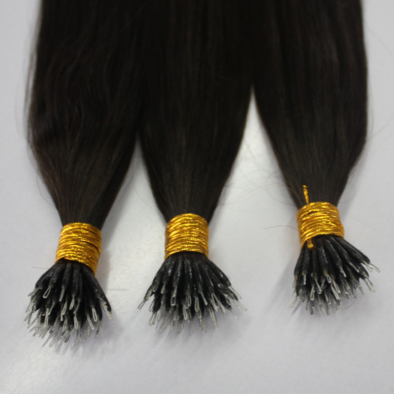 8a grade body wave nano ring virgin hair natural color rings hair extension for women 0 8g s 200s lot