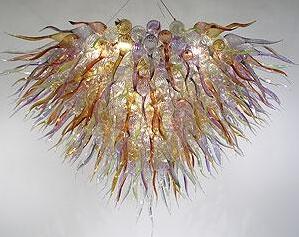 Custom Lamps Hand Blown Material Pendant Lamp LED Light Source Colored Murano Style Glass Chandelier for Home Hotel Club Decoration