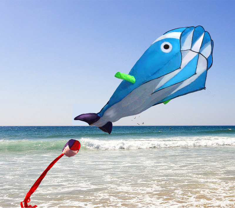 4 Color Cute Huge Outdoor Fun Sports Single Line Software Dolphin Whale Kite Flying High Quality Gift 4 Pcs Wholesale Drop Shipping
