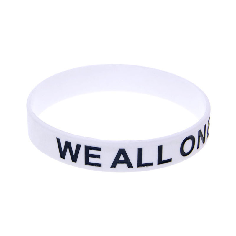 1PC We All One Silicone Rubber Wristband Ink Filled Logo Support Jewelry White Adult Size
1PC We All One Silicone Rubber Wristband Ink Filled Logo Support Jewelry White Adult Size