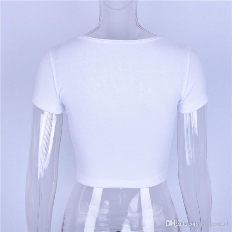 2020 Moda Sexy Mulheres de Manga Curta Top Colheita Botão Colete Halter Casual Branco Tops Camisa Blusa Curta