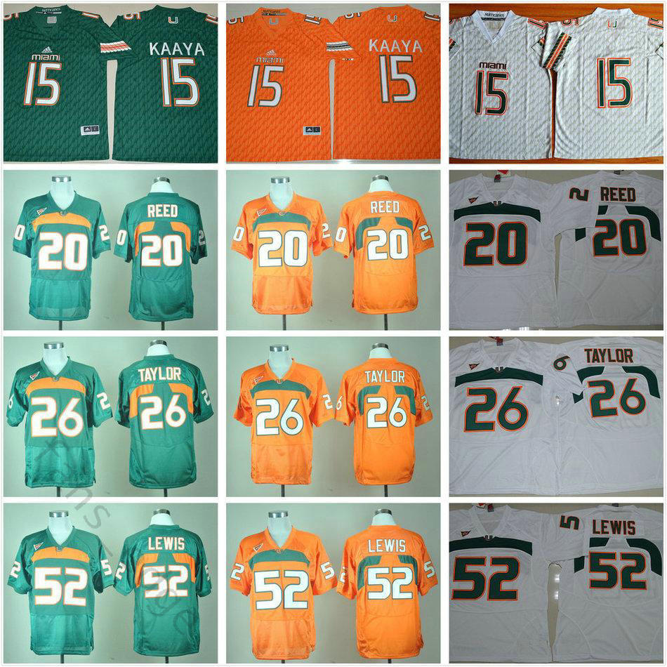 NCAA Miami Hurricanes Football Jerseys College 20 Reed 15 Brad Kaaya 26 Sean Taylor 52 Ray Lewis Stitched Jersey Green Orange White, Black
NCAA Miami Hurricanes Football Jerseys College 20 Reed 15 Brad Kaaya 26 Sean Taylor 52 Ray Lewis Stitched Jersey Green Orange White, Black