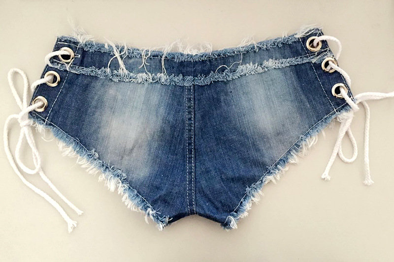 Women Sexy Jeans Shorts Summer Fashion Low-waist Denim Knotted Band Mini Short Beach Casual Shorts Sexy Club Party Bikini Bottom
