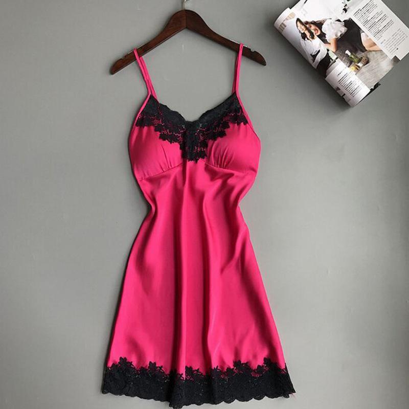 Women' Sleepwear Sexy Satin Home Wear Black Lace V-Neck Pyjamas Sleeveless Cute Cami Top and Shorts Lingerie with Chest Pads, Hot pink
Women' Sleepwear Sexy Satin Home Wear Black Lace V-Neck Pyjamas Sleeveless Cute Cami Top and Shorts Lingerie with Chest Pads, Hot pink