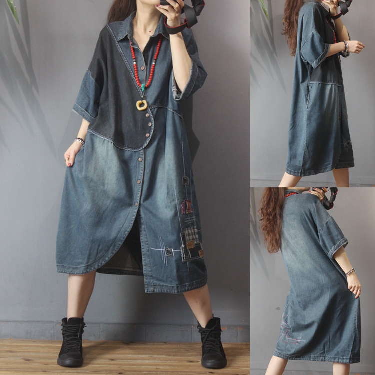 Oversized Long Denim Shirt Boyfriend Style Single Breasted Cowboy Windbreaker Baggy Long asymmetric washed Jean Jacket, Nostalgic blue
Oversized Long Denim Shirt Boyfriend Style Single Breasted Cowboy Windbreaker Baggy Long asymmetric washed Jean Jacket, Nostalgic blue