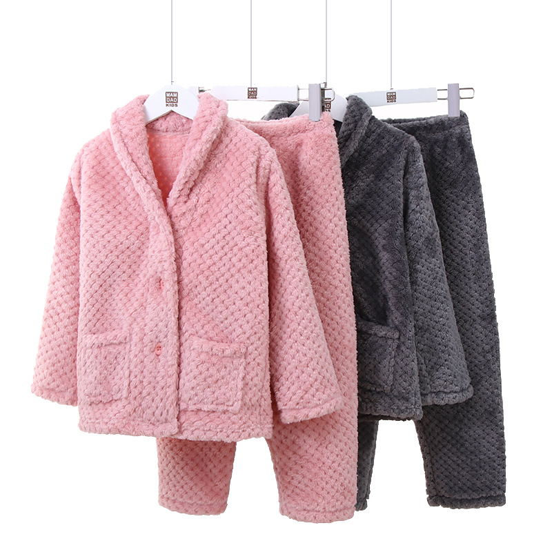 Soft Flannel Pajamas Set Family Union Home Lounge Wear for Mom Dad and Kidss 2pcs Sleep Shirt with Pants Jumper Winter Warm Sleepwear