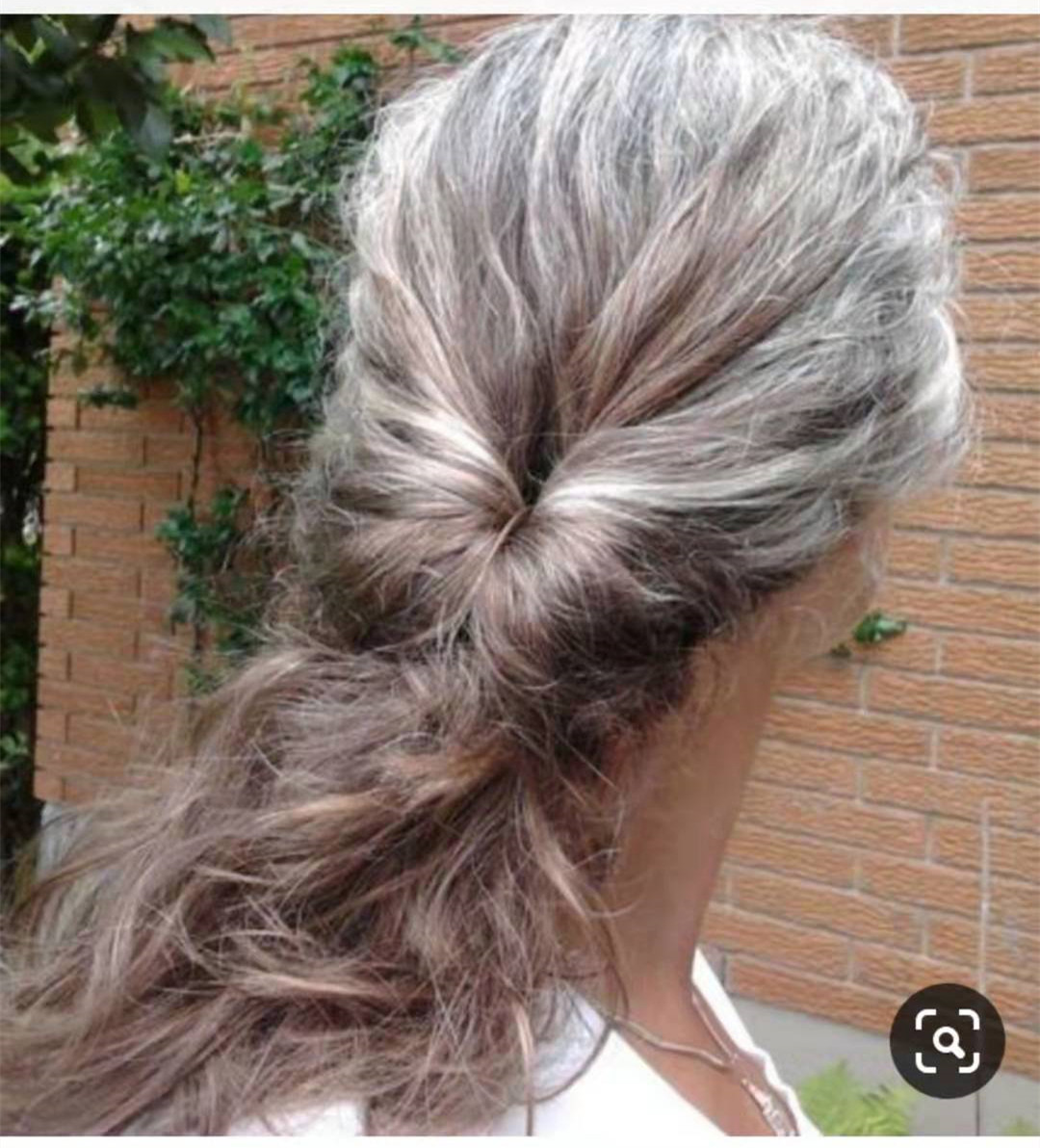 Grey wavy human hair ponytail salt and pepper natural gray ponytail extension wraps drawstring clip in real hair natural highlights