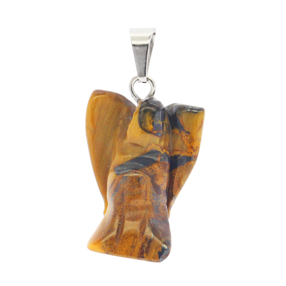 Natural stone carving angel pendant agate stone angel pendant DIY semi-precious stone pendant set