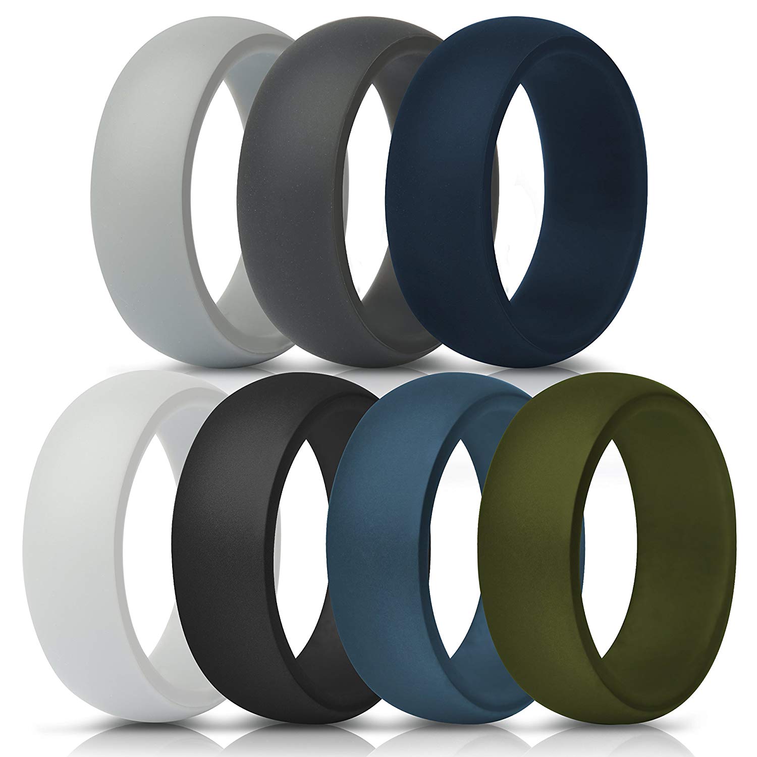 Low MOQ 7pcs pack unisex size 7-14 mixed order Silicone Wedding Ring Flexible Silicone O-ring Wedding Comfortable Fit Ring Multicolor
Low MOQ 7pcs pack unisex size 7-14 mixed order Silicone Wedding Ring Flexible Silicone O-ring Wedding Comfortable Fit Ring Multicolor
