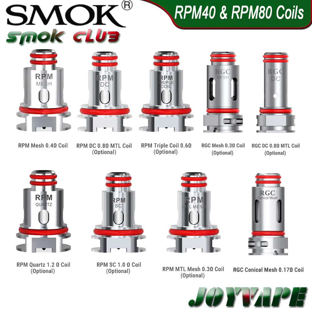 SMOK RPM40 RPM80 PRO Coil RPM Mesh 0.4 MTL Mesh 0.3 Triple 0.6 Quarzt 1.2 SC 1.0 DC 0.8ohm RGC Conical Mesh 0.17 0.3 DC 0.8ohm MTL Coil
SMOK RPM40 RPM80 PRO Coil RPM Mesh 0.4 MTL Mesh 0.3 Triple 0.6 Quarzt 1.2 SC 1.0 DC 0.8ohm RGC Conical Mesh 0.17 0.3 DC 0.8ohm MTL Coil