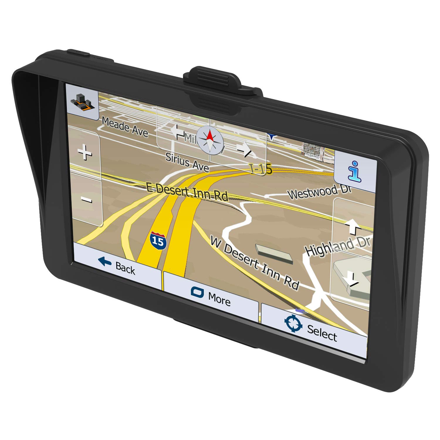 XINMY 9 Inch Truck GPS Navigator With Sunshade Shield Auto Car Sat Nav FM Bluetooth AVIN Navigation Built-in 8G Maps