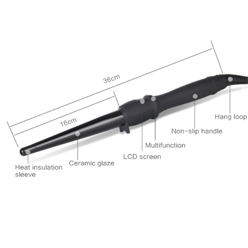 Curling Iron Tourmaline Ceramic Hair Curlers Cone Shape Portable Curly Iron Hair Wand Professional Hair Iron Salon Styling Tool