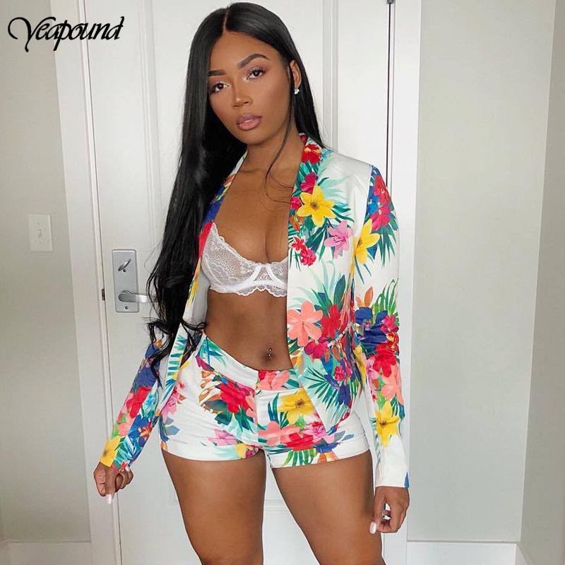 Summer Printed Blazer+shorts Women' Set Fashion Long Sleeve Jacket Shorts Suit 2 Two Pieces Set Elegant Slim Outfit, White
Summer Printed Blazer+shorts Women' Set Fashion Long Sleeve Jacket Shorts Suit 2 Two Pieces Set Elegant Slim Outfit, White