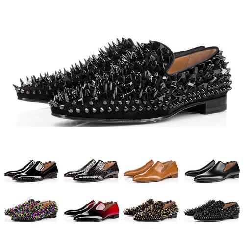 fashion designer mens shoes loafers black red spike patent leather slip on dress wedding flats bottoms shoe for business party size 39-47
fashion designer mens shoes loafers black red spike patent leather slip on dress wedding flats bottoms shoe for business party size 39-47