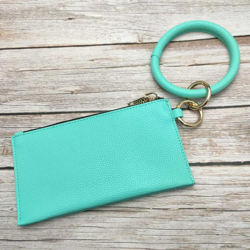 Personalized Pu Leather Phone Wallet Wristlet Bangle Key Chain Leopard O Ring Clutch Wrist Sunflower Purse Bag Christmas Gifts Keychain