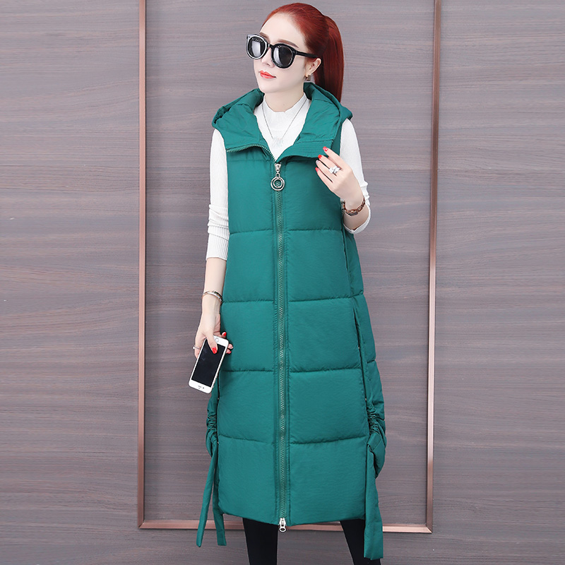 Women Cotton Hooded Vest 2019 New Korean Winter Fashion Solid Patchwork Sleeveless Zipper Drawstring Hem Thick Long Outerwear, Black
Women Cotton Hooded Vest 2019 New Korean Winter Fashion Solid Patchwork Sleeveless Zipper Drawstring Hem Thick Long Outerwear, Black