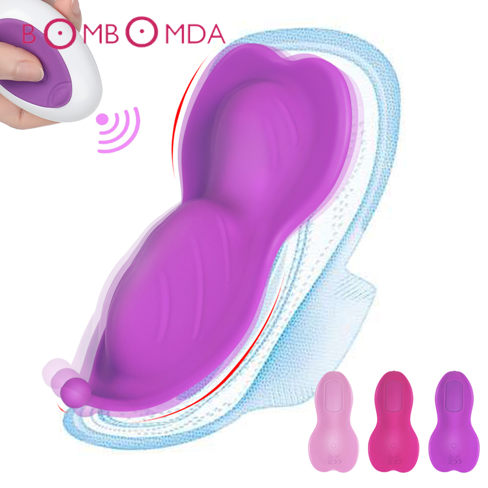 Wearable Butterfly Dildo Vibromasseur Portable Stimulateur Clitoridien Télécommande Vibromasseur Culotte Vibrant Oeuf Sex Toys Pour Femmes Y20061