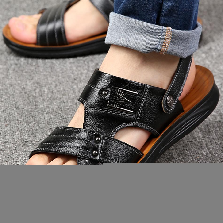 Hot Sale-Wholesale Men's Sandals Leather Leisure Men's Sandal Head Layer Leather Slippers Dropshipping