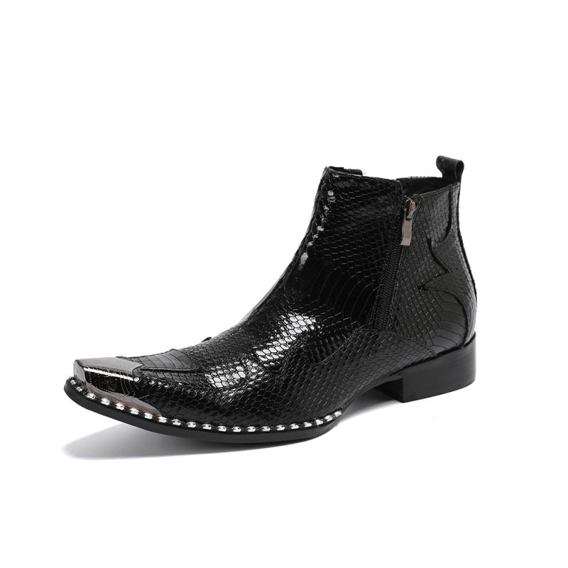 Trending British Men Ankle Boots Red Pointed Toe Metal Charm Fashion Leather Leisure Shoes Python Snake Pattern Party Show 39-47 SL-07, Black
Trending British Men Ankle Boots Red Pointed Toe Metal Charm Fashion Leather Leisure Shoes Python Snake Pattern Party Show 39-47 SL-07, Black