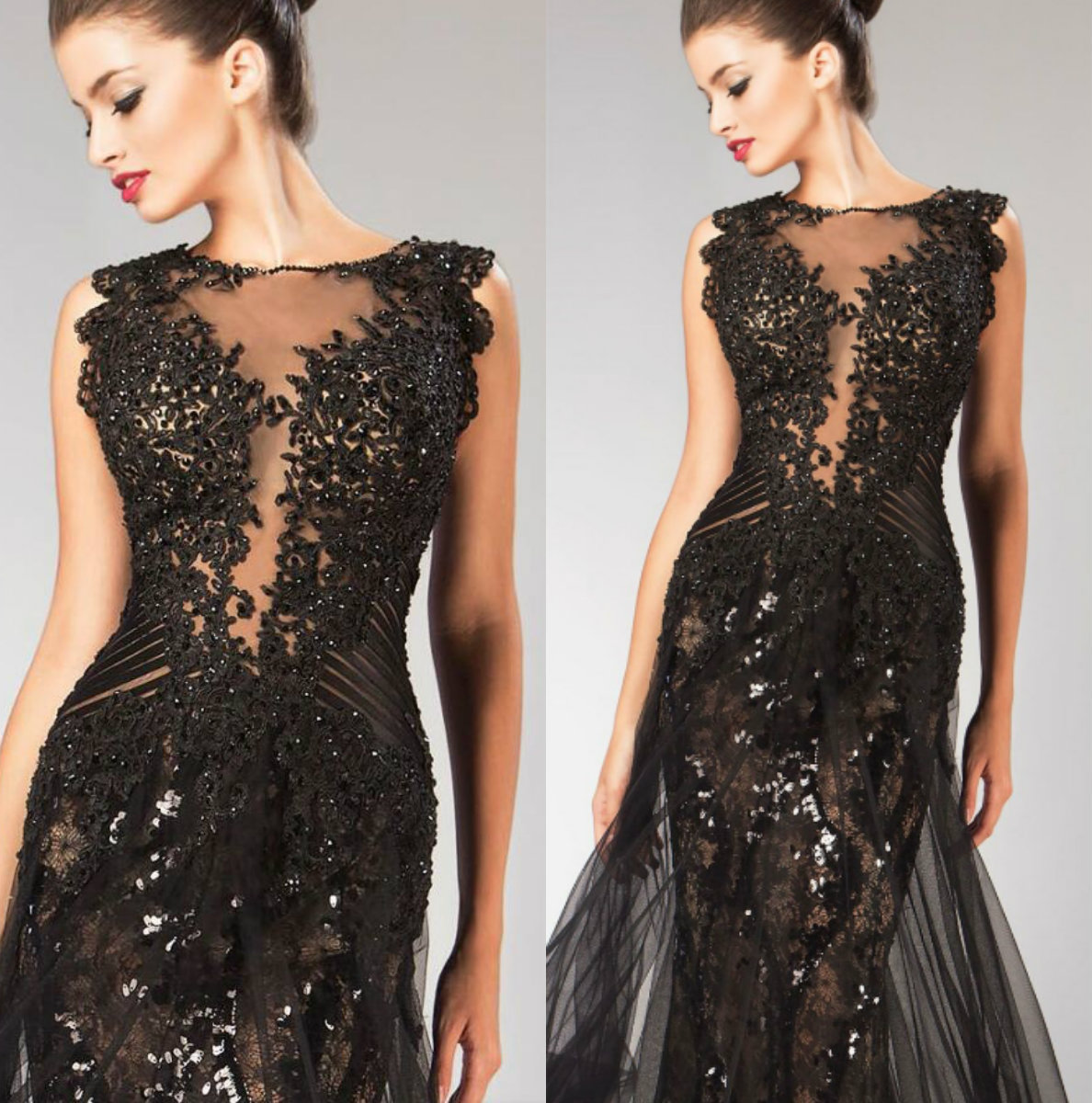 Toumajea Couture Black Evening Dresses Lace Applique Bead Sequins Mermaid Prom Dress Jewel Neck Illusion Custom Made Formal Party Gowns, Dark red
Toumajea Couture Black Evening Dresses Lace Applique Bead Sequins Mermaid Prom Dress Jewel Neck Illusion Custom Made Formal Party Gowns, Dark red