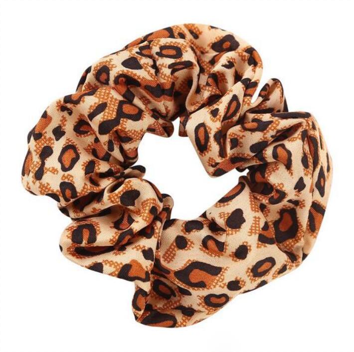 Girls Leopard Scrunchies for Hair Animal Print Chiffon Scrunchy Hair Cheetah Scrunchies for Hair Elastic Bobbles Ties Bands Scrunchie