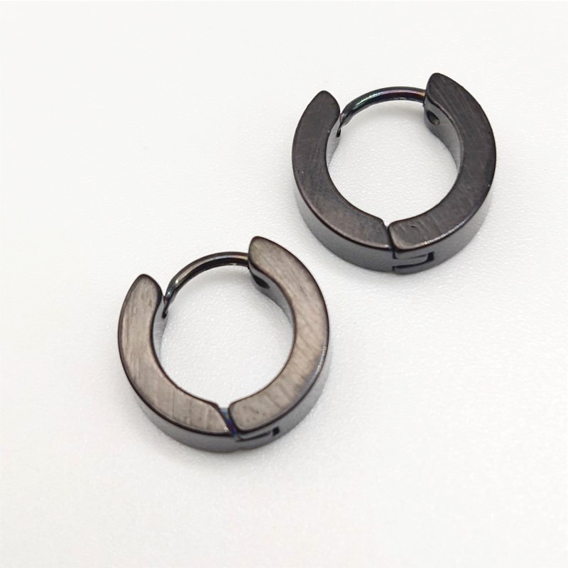 Hip Hop Colorful Ear Clip Hoop Earrings Stainless Steel Classic Circle Earrings Jewelry Men Women Wholesale